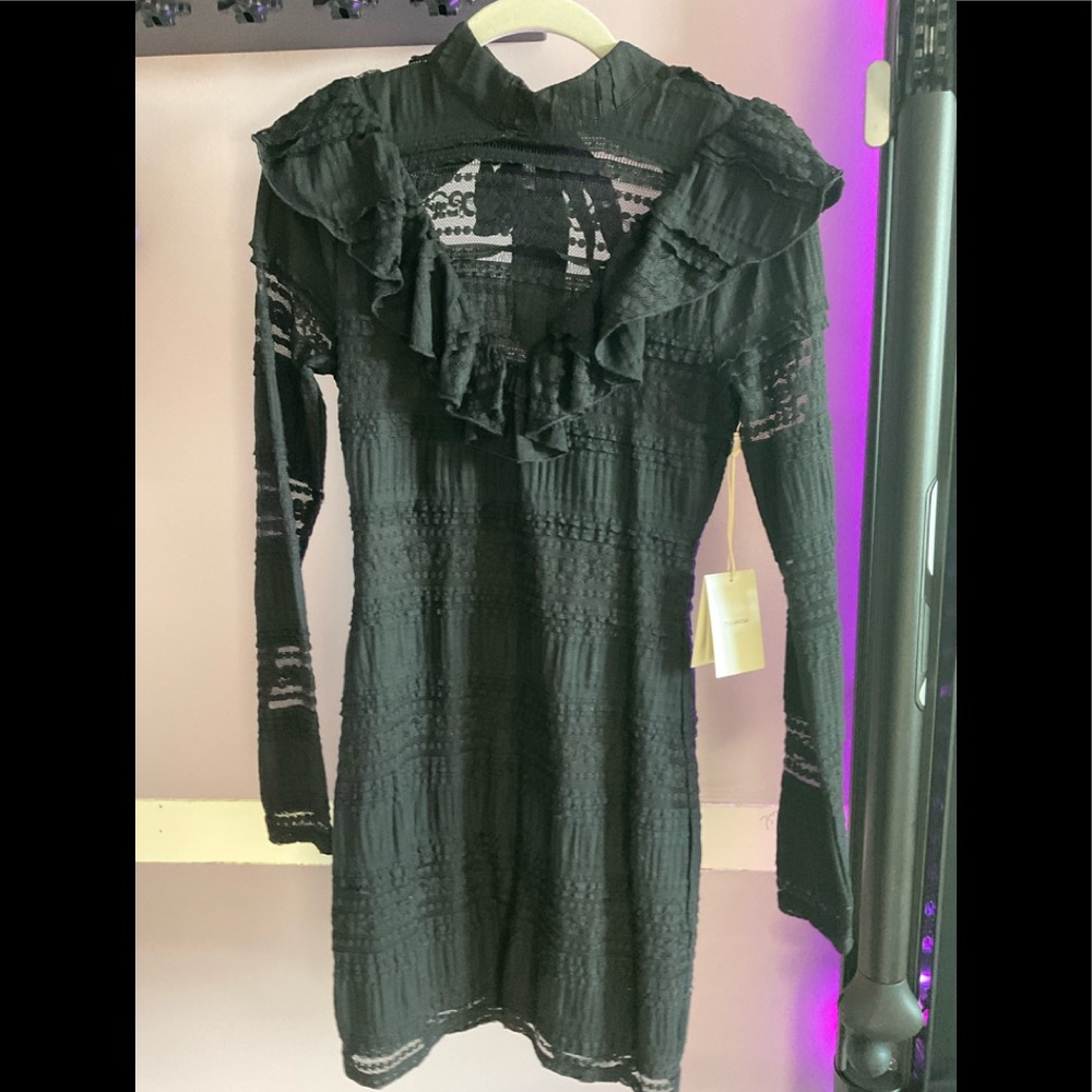 Tularosa sexy black dress, lace, open back. Never worn.  From Revolve.